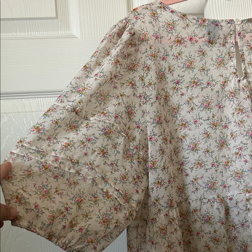 wild fable Cream Floral Mini Dress - Picture 4 of 5
